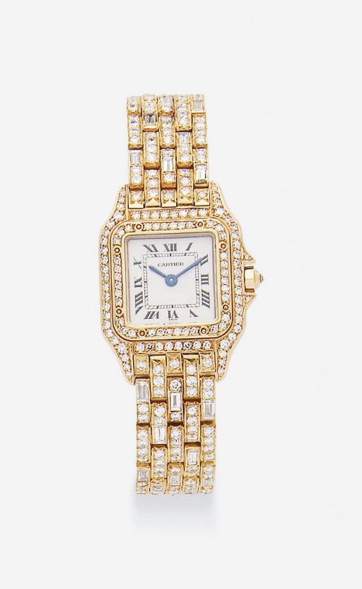 MONTRE BRACELET DE DAME "PANTHERE" DIAMANTS, PAR CARTIER