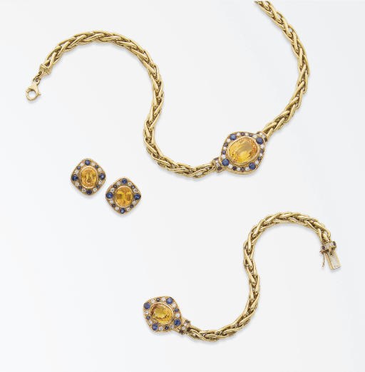 DEMI-PARURE SAPHIRS, SAPHIRS JAUNES ET DIAMANTS, PAR KOCHERT