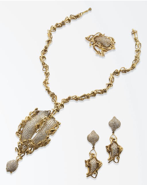 DEMI-PARURE DIAMANTS, PAR JEAN FILHOS