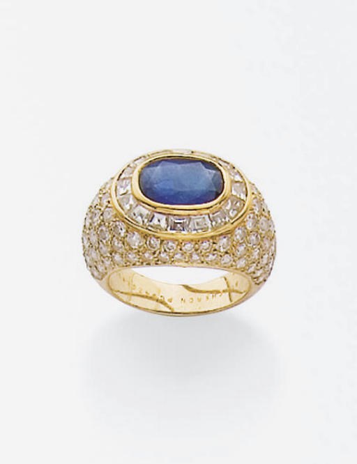 BAGUE SAPHIR ET DIAMANTS, PAR BOUCHERON