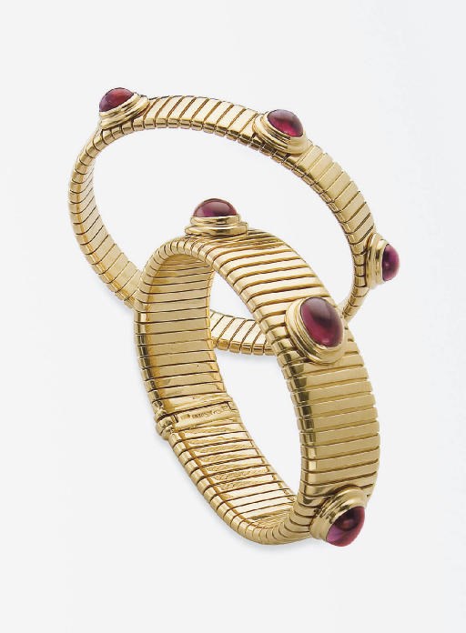 DEUX BRACELETS PIERRES FINES, PAR BULGARI