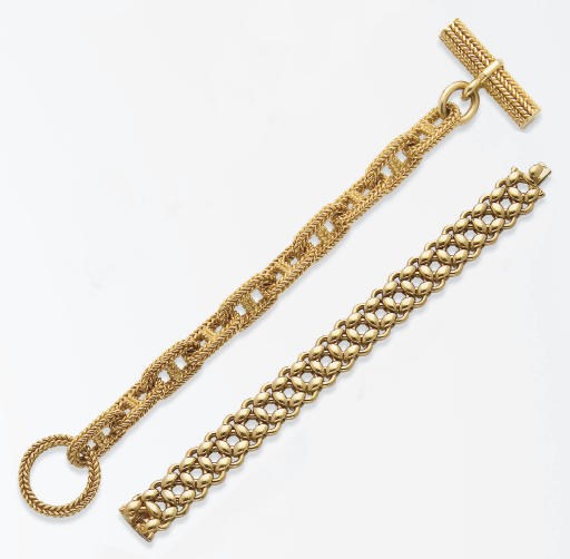 DEUX BRACELETS EN OR, PAR HERMES