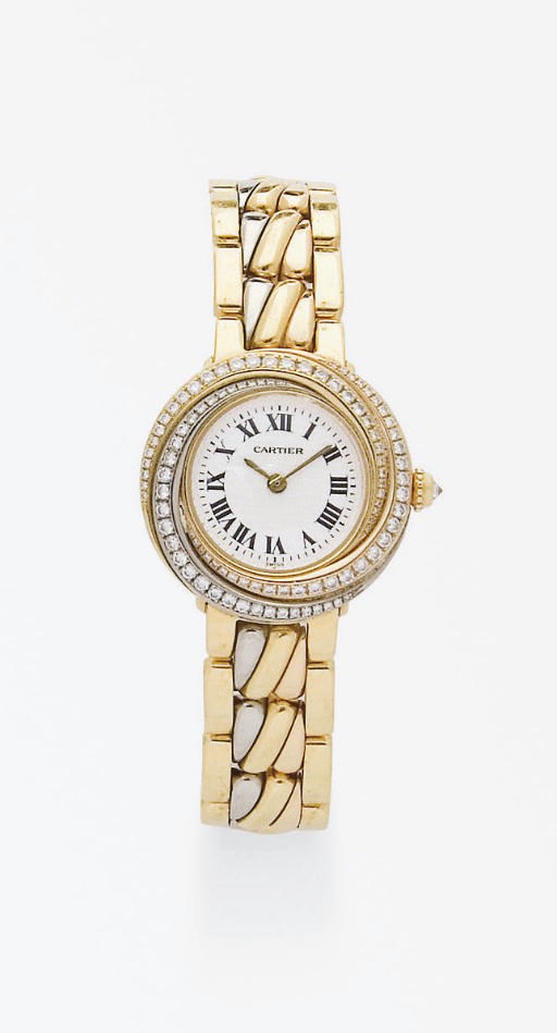 MONTRE BRACELET DE DAME DIAMANTS, PAR CARTIER