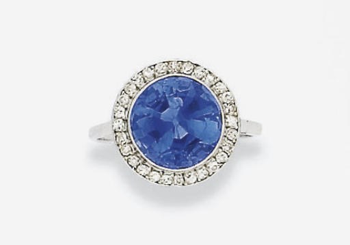 BAGUE SAPHIR ET DIAMANTS