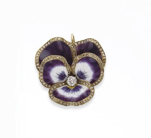 BROCHE EMAIL ET DIAMANTS, PAR TIFFANY & CO.