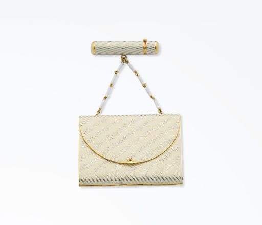 NECESSAIRE ART DECO "ENVELOPPE" EMAIL, PAR VAN CLEEF & ARPELS