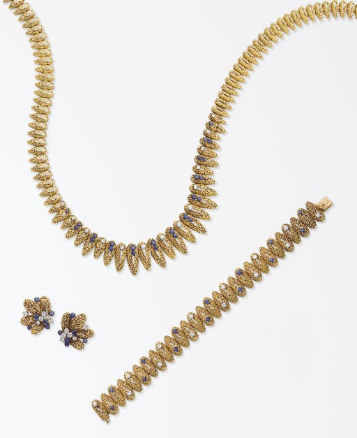 DEMI-PARURE SAPHIRS ET DIAMANTS, PAR MAUBOUSSIN