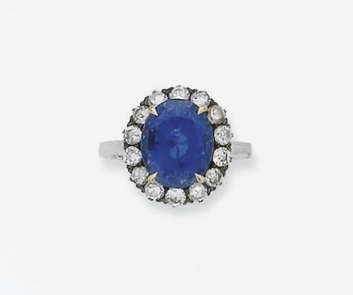 BAGUE SAPHIR ET DIAMANTS