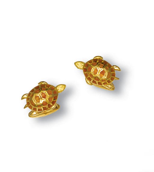 A PAIR OF 18K GOLD AND ENAMEL CUFFLINKS, BY BOUCHERON