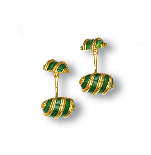 A PAIR OF ENAMEL AND GOLD CUFFLINKS, BY JEAN SCHLUMBERGER, TIFFANY & CO.