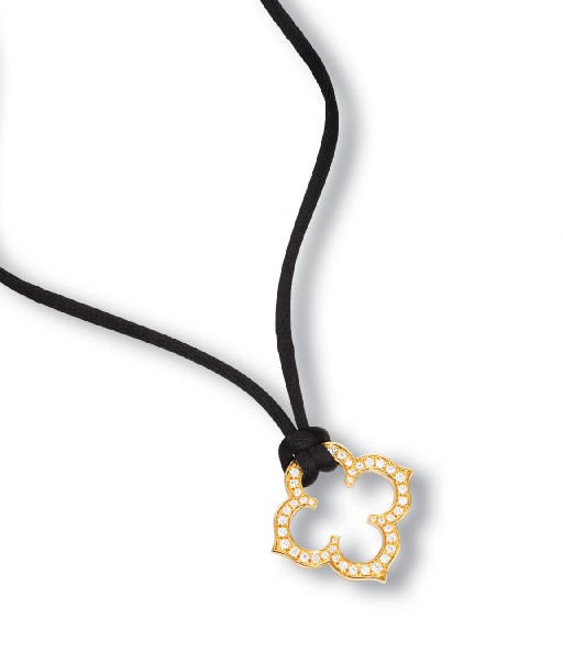A DIAMOND AND 18K GOLD PENDENT NECKLACE, BY CARTIER