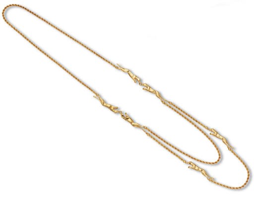 A 18K GOLD 'PANTHER' NECKLACE, BY CARTIER