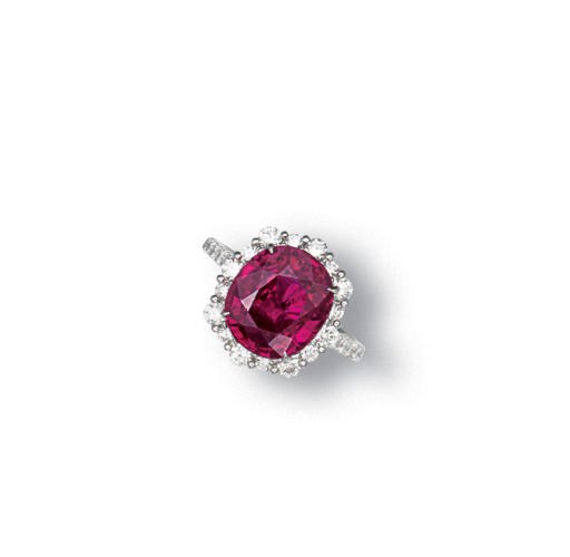 A RUBY AND DIAMOND RING