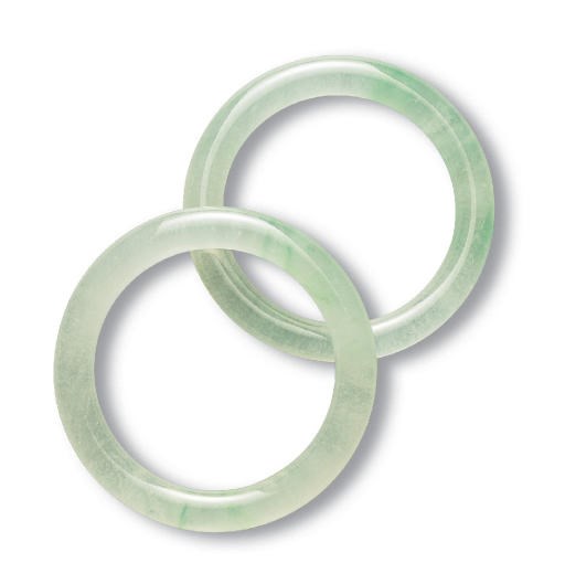 A PAIR OF JADEITE BANGLES