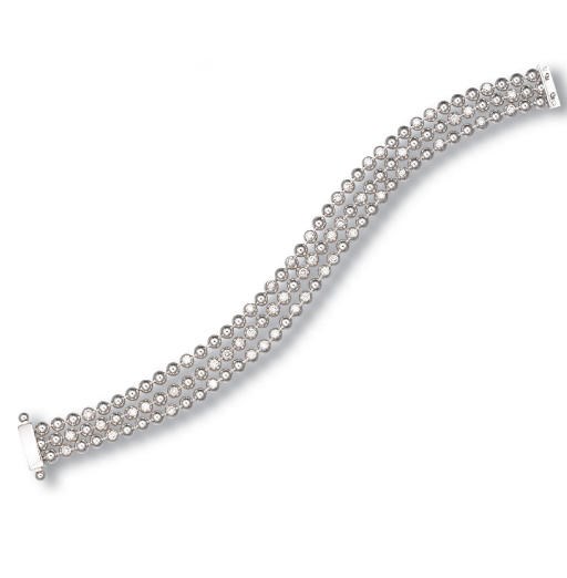 AN 18K WHITE GOLD AND DIAMOND 'DRAPERIE' BRACELET, BY CARTIER