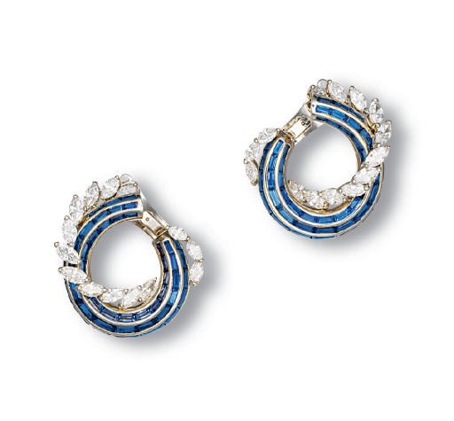 A PAIR OF DIAMOND EARRINGS, BY HARRY WINSTON