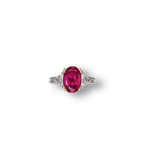 A RUBY AND DIAMOND RING