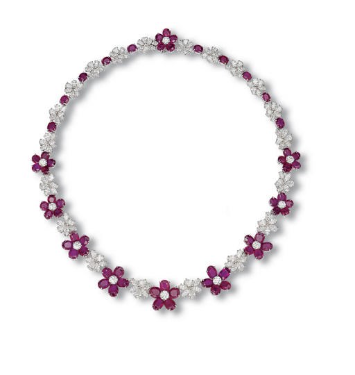 A RUBY AND DIAMOND NECKLACE