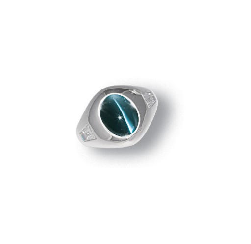 A CAT'S EYE ALEXANDRITE AND DIAMOND RING