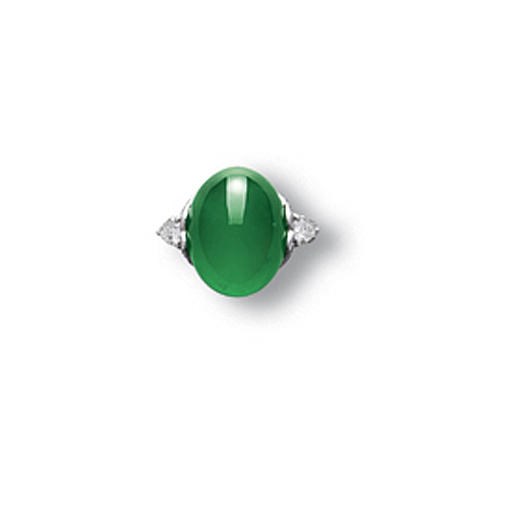 A JADEITE AND DIAMOND RING