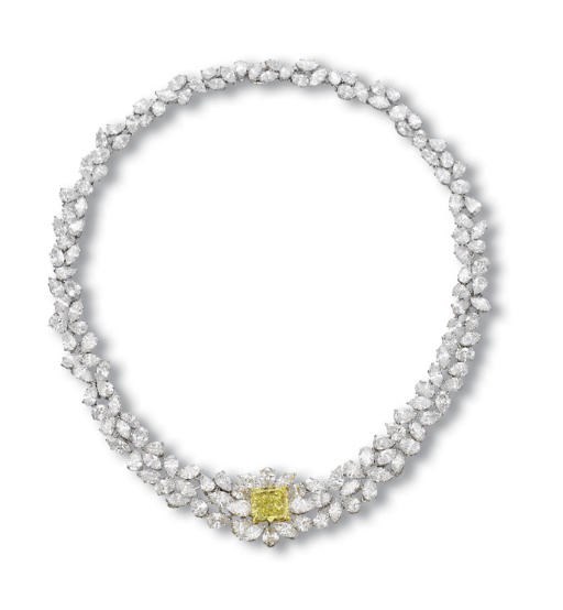 A COLOURED DIAMOND AND DIAMOND NECKLACE, BY GRAFF