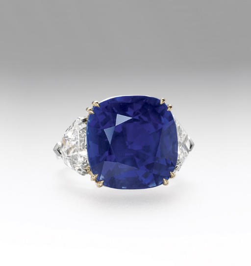 AN IMPORTANT SAPPHIRE AND DIAMOND RING