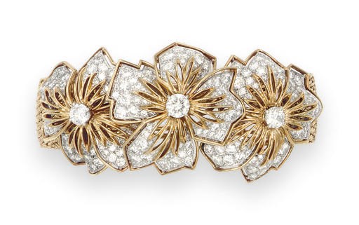 A DIAMOND AND GOLD BRACELET, BY CARTIER