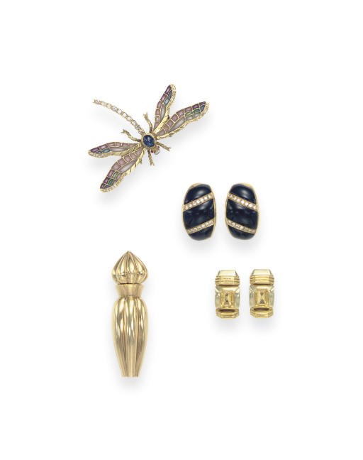 A GROUP OF MULTI-GEM JEWELRY AND ACCESSORIES