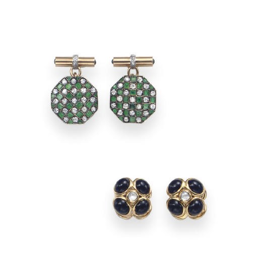 A GROUP OF MULTI-GEM CUFFLINKS