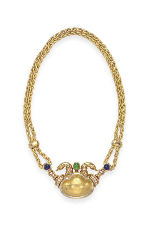 A MULTI-GEM AND GOLD NECKLACE, BY CHAUMET