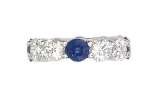 A DIAMOND AND SAPPHIRE BAND