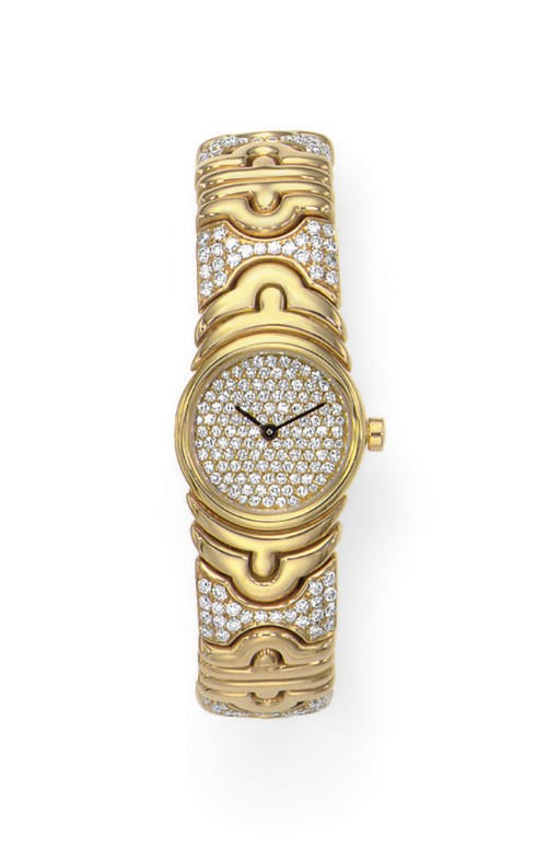 A DIAMOND AND GOLD "PARENTESI" WRISTWATCH, BY BULGARI