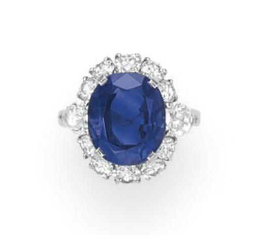 A SAPPHIRE AND DIAMOND RING, BY BULGARI