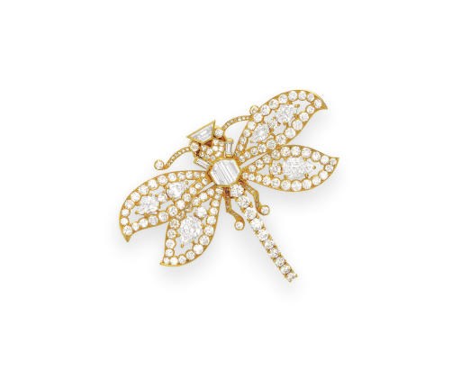 A DIAMOND DRAGONFLY BROOCH, BY CARTIER