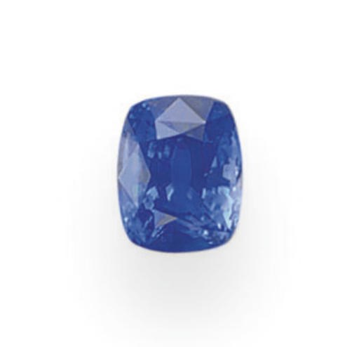 AN UNMOUNTED CUSHION-CUT SAPPHIRE