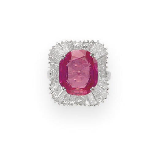 A RUBY AND DIAMOND RING