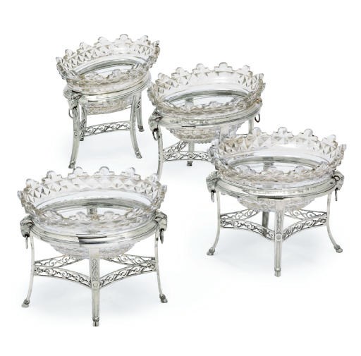 A SET OF FOUR GEORGE III SILVER DESSERT-STANDS