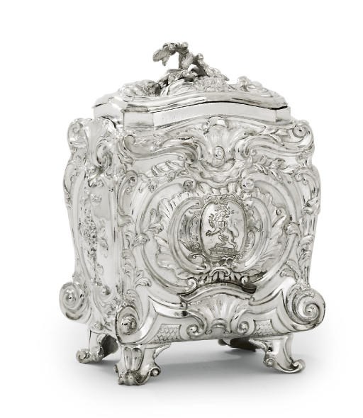 A GEORGE II SILVER TEA-CADDY