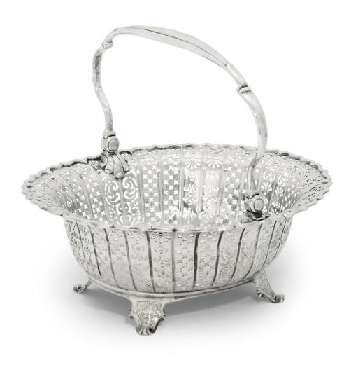 A GEORGE II SILVER BASKET