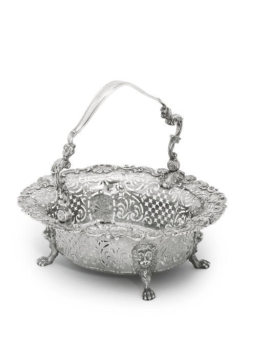 A GEORGE II SILVER BASKET