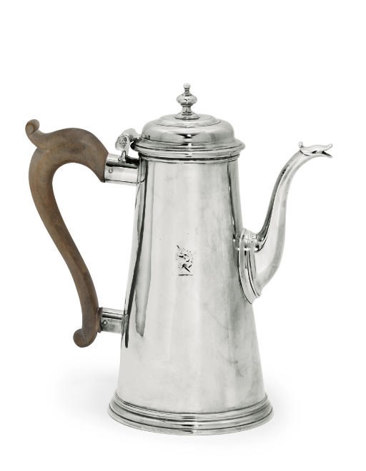A GEORGE I SILVER COFFEE-POT