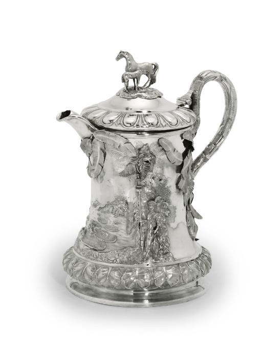A LARGE VICTORIAN SILVER FLAGON
