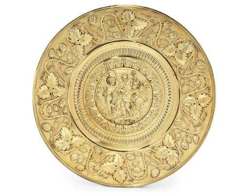 A GEORGE III SILVER-GILT CHARGER