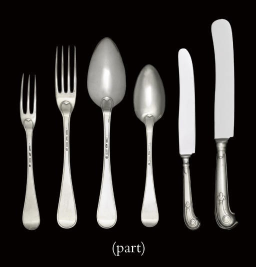 AN ASSEMBLED DUTCH SILVER TABLE SERVICE