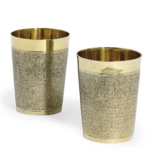 A PAIR OF GERMAN SILVER-GILT BEAKERS