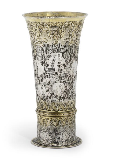 A HUNGARIAN PARCEL-GILT SILVER BEAKER