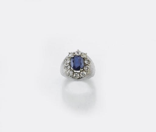 ANELLO CON ZAFFIRO E BRILLANTI