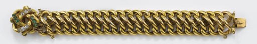 ANTICO BRACCIALE CON BRILLANTI E SMERALDI