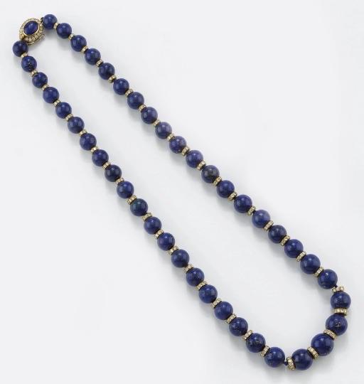 COLLANA IN LAPISLAZZULI E DIAMANTI