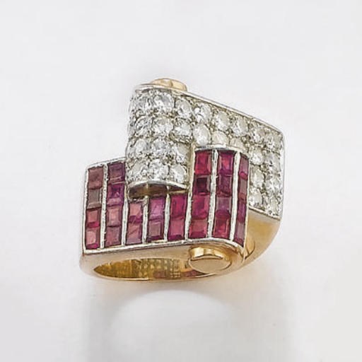 ANELLO IN RUBINI E BRILLANTI, DI ILLARIO